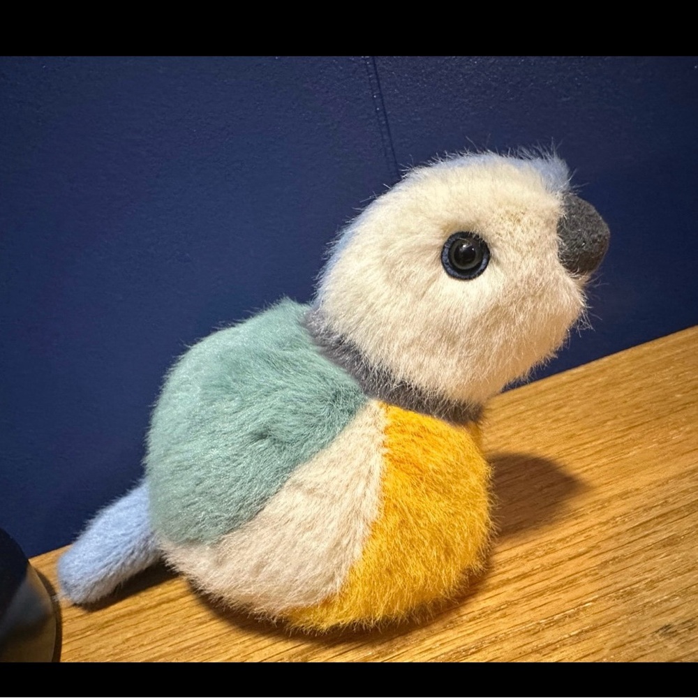 Jellycat Birdling Tit 4" x 3" Plush Green, Blue, Yellow & White NWT